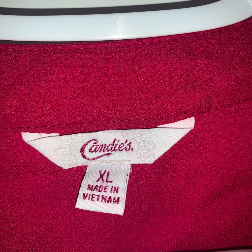 🇨🇦 Candie’s Button Down Long Sleeve Top and Lace Back - XL - Picture 2 of 13